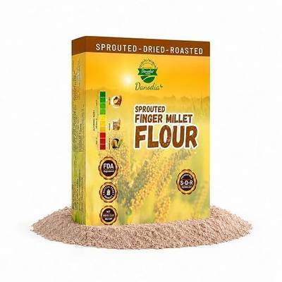 Danodia Foods Organic Finger Millet Flour 2lbs | Gluten Free, Low GI, Sprouted, Roasted & Ground Millet Flour for Flatbread, Pancakes & Baking, Cookies, Pizza Base