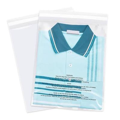 9" x 12" (500 Count) - Clear Poly Bags with Suffocation Warning Self Seal for Packaging, Shirts, Clothing & FBA - Permanent Adhesive