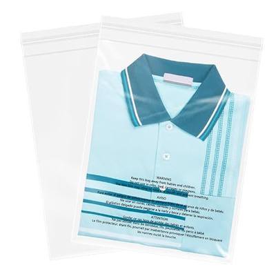 9" x 12" (500 Count) Self Seal Clear Poly Bags with Suffocation Warning for Packaging, Shipping, Clothing, Shirts & FBA - Resealable Adhesive