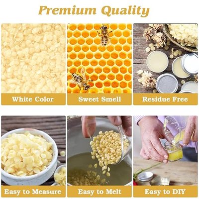 DenCert Beeswax Pellets 10LB Triple Filtered Beeswax Pastilles for Candle Making Great for DIY Projects