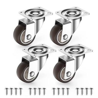 HOLKIE 1 inch Small Caster Wheels for Furniture Low Profile Casters Set of 4 Total Capacity 90 Lbs Perfect Wheels for Small Project,Nightstand,Side Table (No Brake)