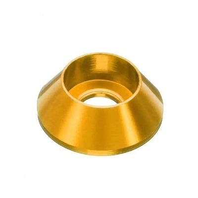 20pcs M6 Cone Cup Washers Anodized Aluminum Alloy Screw Gasket Countersunk Washers (Gold)