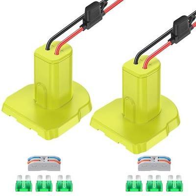 2 Packs Power Wheel Adapter for Ryobi 18V Battery Adapter Power Wheel Battery Conversion Kit with Fuses & Wire Terminals, 12AWG Wire, Power Connector for DIY Ride On Truck, RC Car Toys and Robotics