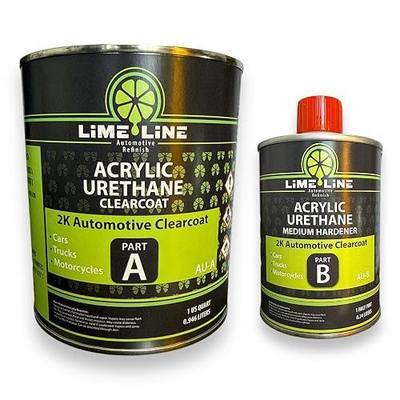 LiME LiNE 2K Clear Coat - 1.25 Quart Automotive Paint Kit with Hardener - 4:1 Mix Ratio, High Gloss Top Coat for Cars, Trucks, and Motorcycles