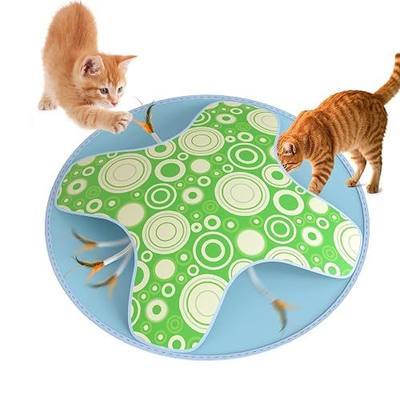 Interactive Cat Toy, Speedy Automatic Moving Cat Ball Toys with LED Rainbow Lights, Smart Cat Toys with Sounds & Touch Activated, Cat Enrichment Toy with 5 Tails for Chasing to Keep Them Busy