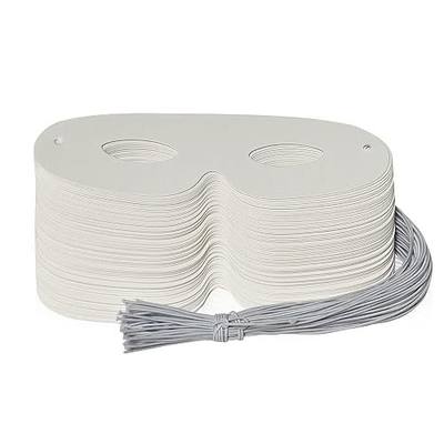 Lependor 72 Pack White Paper Eye Masks, Plain Masquerade Mask DIY Blank Masks Decorate for Costume Party, Halloween Party - 72 Packs