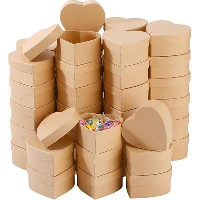 Geyee 24 Pcs Heart Shaped Paper Mache Box, Gift Box with Lid 3. 9 Inch Nesting DIY Cardboard for Decoupaging Painting Storing Jewelry Treasure
