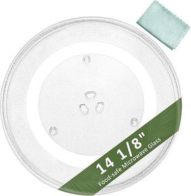 DE74-20002B WB49X10063 14 1/8" Microwave Plate Replacement for G-E S-amsung, Microwave Glass Turntable Plate Replace W11402532 W10132127, Heat Resistant & Durable by Fetechmate- Dishwasher Safe