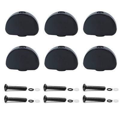 6PCS Metal Big Semicircle Guitar Tuning Peg Buttons,Tuning Key Button Heads Tuners Machine Handle for Folk Electric and Acoustic Guitar (Black)