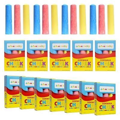 4E's Novelty 12 Boxes Sidewalk Chalk Individually Wrapped Party Favors for Kids Bulk, 3 Jumbo Sticks In Each Box, Easter Basket Stuffers, Goodie Bag Fillers Toddlers Summer Gift Toy