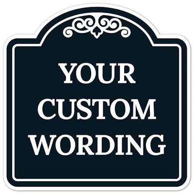 Custom Decorative Sign, Personalized Metal Sign for Business, Driveway, Home, Airbnb, Office Door Plaque, Black Background, 8x8 Inches, ACM, Fade Resistant, Made in USA
