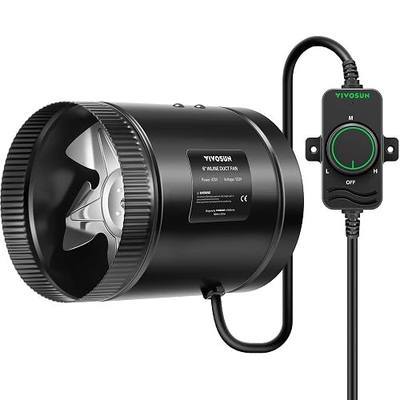 VIVOSUN Inline Booster Duct Fan 6” 275 CFM with Speed Controller, HVAC Exhaust Ventilation Fan with Low Noise for Basements, Bathrooms, Kitchens, Attics, Grow Tents