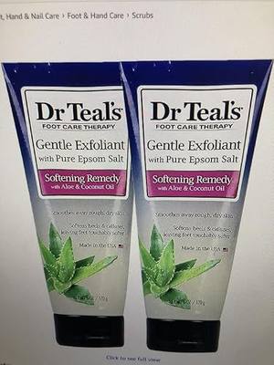 Dr. Teals Softening Remedy Coconut Oil Foot Scrub Gift Set (2 Pack, 6oz ea.) - Essential Coconut Oils & Aloe Vera Replenish and Moisturize Dry, Damaged Skin - Blended with Pure Epsom Salt