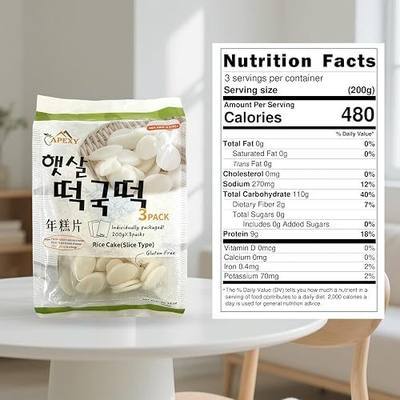 APEXY Sliced Korean Rice Cakes for Tteokguk Soup, Authentic Chewy Oval Rice Cake Slices, Gluten Free Korean Rice Cakes for Hot Pot, Stir Fry & Asian Cooking, 21 oz Pack of 1
