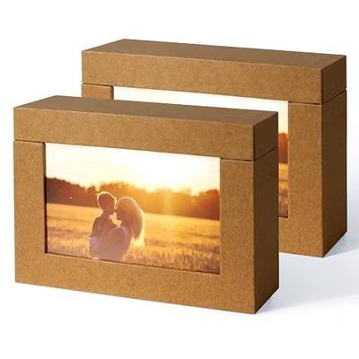 Cardboard Photo Boxes 5x7 For Pictures, Family Photos Storage Box Set, Photo Album Box Archival For Couple Photos, Postcards Box (2 pack)
