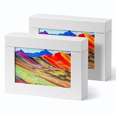 5x7 Photo Storage Boxes, Small Photo Storage Box Archival For Couple Photos, Postcards Box, Cardboard Photo Case For Pictures (2 Pack)