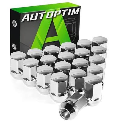 AUTOPTIM 9/16-18 OEM Lug Nuts - Replacement for 2002-2010 Dodge Ram 1500, 2006-2010 Dodge Dakota, 2004-2009 Dodge Durango, 20PCS, 7/8" Hex, Chrome Conical Seat, Closed End Style Factory Lug Nut