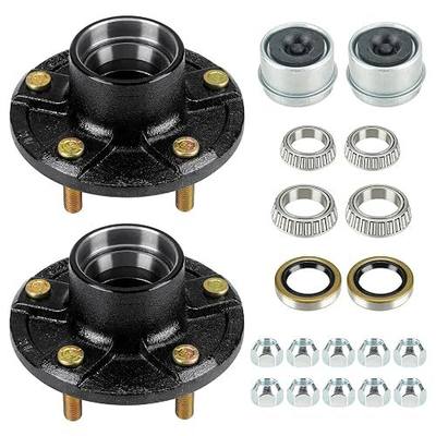 Youxmoto 5 on 5 Trailer Idler Hub kit, 5-Hole, 5" Bolt Circle Idler Hub for 3,500 lb. Axles, Replacement Trailer Brake Hub Drum Assembly for Rvs; (for L68149 and for L44649 Cone Bearings), Set of 2