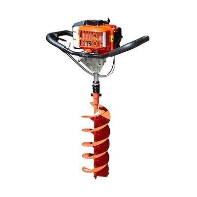 GardenTrax 52cc Earth Auger Combo Double Dirt Volume Dual Spiral EPA Compliant Post Hole Digger w/8Inch Auger Drill Bit