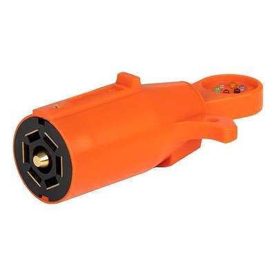 CURT 58272 7-Pin RV Blade Trailer Wiring Towing Vehicle Socket Tester, Orange