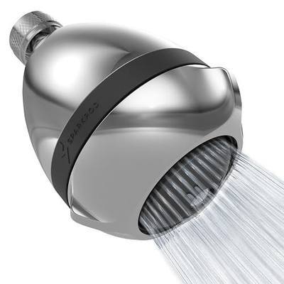 SparkPod High Pressure Shower Head, 3 Inch Fixed Showerhead | Rain, Pulsating & Combo Modes, Helps Boosts Low Water Pressure, Anti-Clog Nozzles, Easy Install