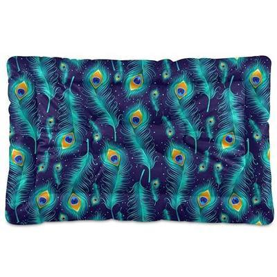 Peacock Feather Pet Bed Cute Dog Bed Mat Absorbing Non Slip Pad Pet Sleeping Mat for Small, Medium, and Large Dogs Puppy Cat 24 in x 18 in