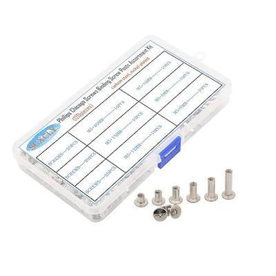 120pcs Chicago Screws Binding Screw Posts Assortment Kit, 6 Sizes(M5 x 6/8/10/12/15/20mm), Carbon Steel Nickel-Plate