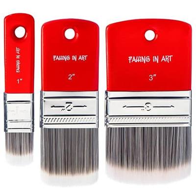 Falling in Art 3 PCS Filbert Paddle Paint Brush Set (1 Inch,2 Inch,3Inch) | Scale Brush, Blending Paint Brush for Oil and Acrylic Paints