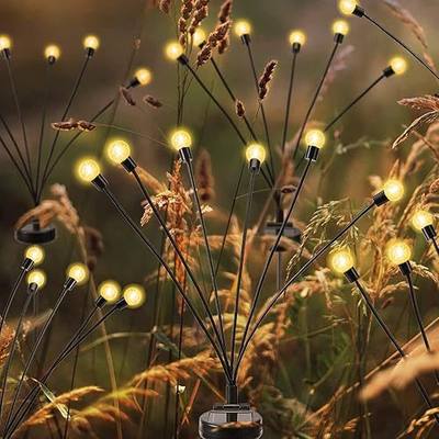Solar Powered Firefly Lights, Swaying Solar Garden Lights, Vibrant Garden Solar Lights, Outdoor Solar Lights Decorative for Pathway Yard Patio Landscape