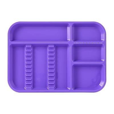 JMU Purple Dental Instrument Trays Size B 13.25" x 9.75" | Autoclavable Plastic Divided Trays, Separate Setup Tray for Daily Treatment Procedures