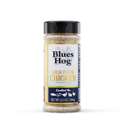 Blues Hog High Flyin’ Chicken Seasoning, Garlic, Butter, Citrus Poultry Rub, All-Natural, Gluten-Free, Made in the USA, 6.5 oz | Gluten-free | No high fructose corn syrup | Made in the USA | Barbecue dry rub for ribs, chicken, pork & beef