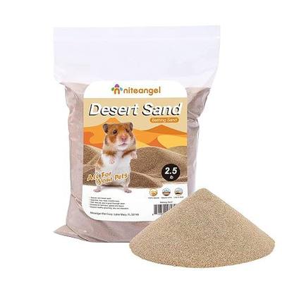 Niteangel Hamster Desert Bath Sand: 2.5lb/40oz No-Dust Bath & Easy to Clump | Helps Odor Control & Remove Excess Grease - Potty Litter Sand for Hamster Chinchillas Gerbil Mice Degu or Other Small Pets