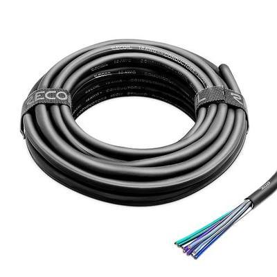 Recoil 20-Feet 9-Conductor Speaker Cable 18AWG CCA Easy Peel Jacket Car | Ultra-Flex 4-Channel Speaker Wire and Remote Wire