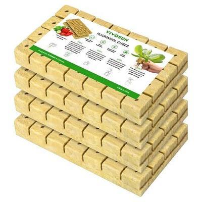 VIVOSUN 1.6" Rockwool Cubes, 4 Sheet of 112 Plugs Stonewool Starter | for Cuttings, Clone, Plant Propagation, Seed Starting, Hydroponic Grow Media for Vigorous Plant Growth