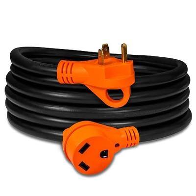 True MODS 15ft 30 Amp RV Extension Cord 125V NEMA TT-30 10 Gauge 3 Prong | Shore Power Cord Set, For Travel Trailer Pop Up Camper Campsite, NEMA TT-30P TT-30R, Copper Wire Electrical Cable, LED Light