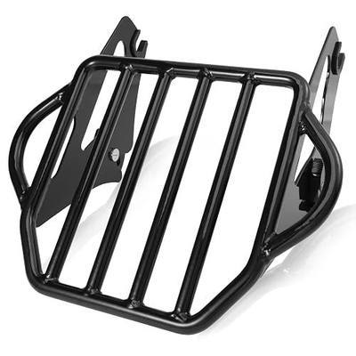 Black Detachable Two-Up Luggage Rack Motorcycle Rear Mounting Rack for Harley Touring Road King Street/Road/Electra Glide CVO Limited Custom 2009-2026