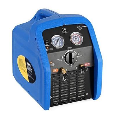 1HP R1234YF R32 Refrigerant Recovery Machine, Oil-Less Dual Cylinder Portable Freon Recycling Unit 110V-120V for Automotive AC & Household HVAC Systems