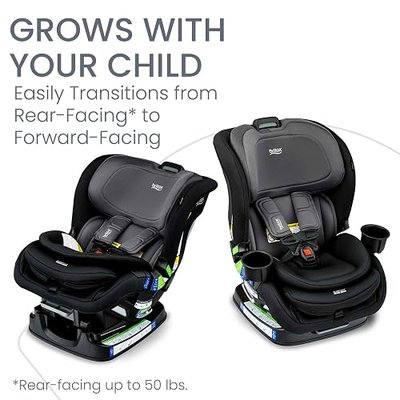 Britax Poplar Convertible Car Seat, Slim 17" Design — Stone Onyx | 2-in-1 Car Seat, Extended Rear Facing Up to 50 lbs; Slim Car Seat, Easy Installation With ClickTight, SafeWash Fabrics