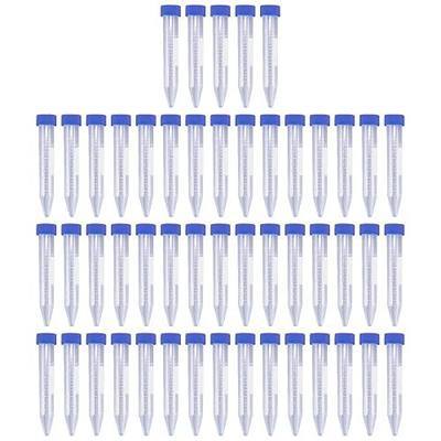 Antrader 10mL Plastic Graduated Centrifuge Tubes w Screw Cap(Blue,50 PCS) | Conical Sterile Tubes with Write Marks,4.17 x 0.59 inches