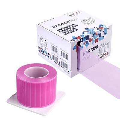 1200 Sheets Pink Dental Barrier Film Roll with Dispenser Box 4" x 6" Disposable Barrier Tape for Dental Clinic Tattoo Beauty Salon 1200 Sheets/Roll 1 Roll