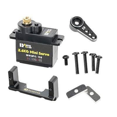 RC Steering Servo with Mount Bracket and Servo Horn for FMS FCX24, RC Car Parts, Upgrade Parts for RC Crawler 1/24 Scale FCX24 Power Wagon Butcher & Max Smasher Big Foot, K5 (Black)