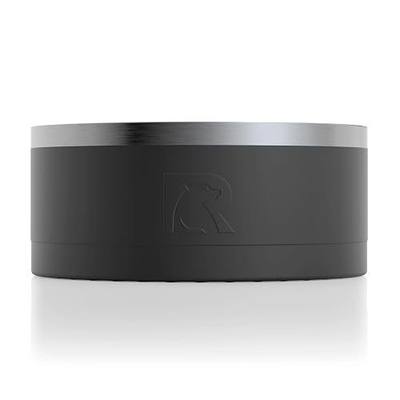 RTIC 3-in-1 Dog Bowl Food and Water Dish for Large Dogs and Small Dogs, Double-Walled Stainless Steel Metal, Portable, Non-Slip, Indoor and Outdoor, Large, Black & Black