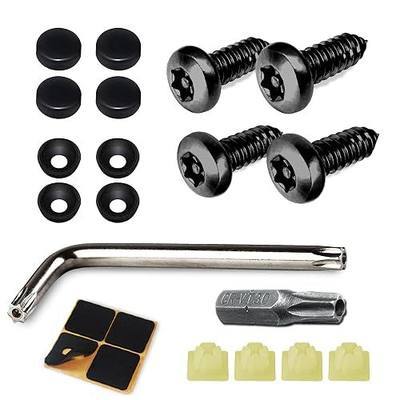 Anti Theft License Plate Screws Kits,M6 (1/4") Tamper Proof Screws | Rustproof Stainless Steel Car Tag Plate Mounting Hardware for Front Rear Frame Holder Mounting