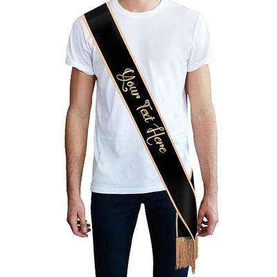 Personalized Sash with Tassels Double-Layered Sash