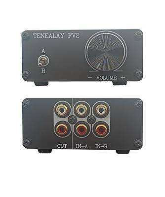 HiFi RCA Passive Preamp Stereo Audio Preamplifier with Volume Control, A/B Audio Switch selector FV2