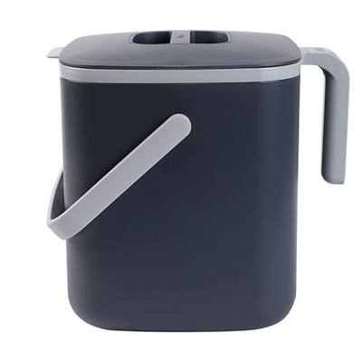 Blue Ginkgo Kitchen Compost Bin, 5L Countertop Compost Bin, Dark Grey | Odor-Tight. Filter-Free. Dishwasher Safe.