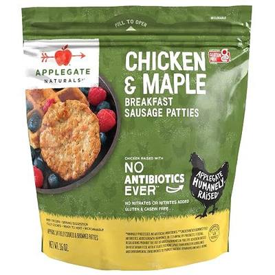 APPPLEGATE NATURALS Chicken & Maple Breakfast Sausage Patties, 16 OZ | No Antibiotics Ever, No artificial ingredients, Perfect for busy mornings