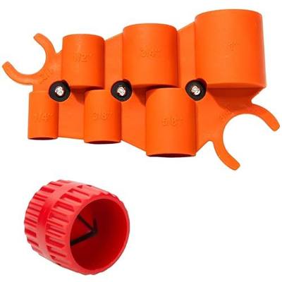 1/4 Inch to 1 Depth Gauge and Pipe Deburring Tool Kit 2 Pack Inner-Outer Reamer Pipe Tubing Chamfer Tool Copper Reamer for PVC, PPR, Copper, Brass, Aluminum Pipe