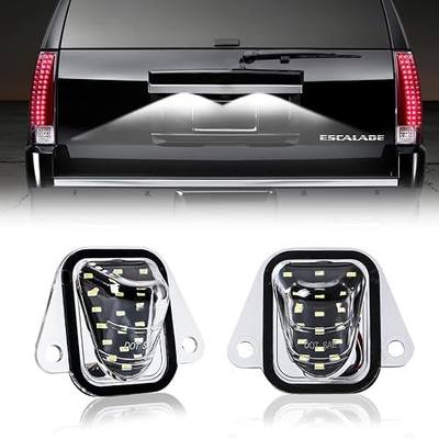 LED Rear License Plate Lights for 2007-2014 Chevy Suburban Tahoe GMC Yukon Cadillac Escalade ESV Tag Lamp Assembly, 6000K White 2PCS