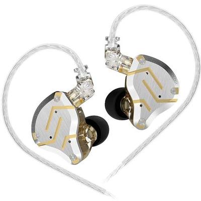 KZ ZS10 Pro IEM Headphone,KZ in Ear Monitor Earbuds, Stereo Sound Earbuds | 4BA 1DD Wired Earphone Multi Driver in Ear Earphone,Wired Gaming Earphone,on Stage Monitor for Singer Guitarist (Gold,No Mic)